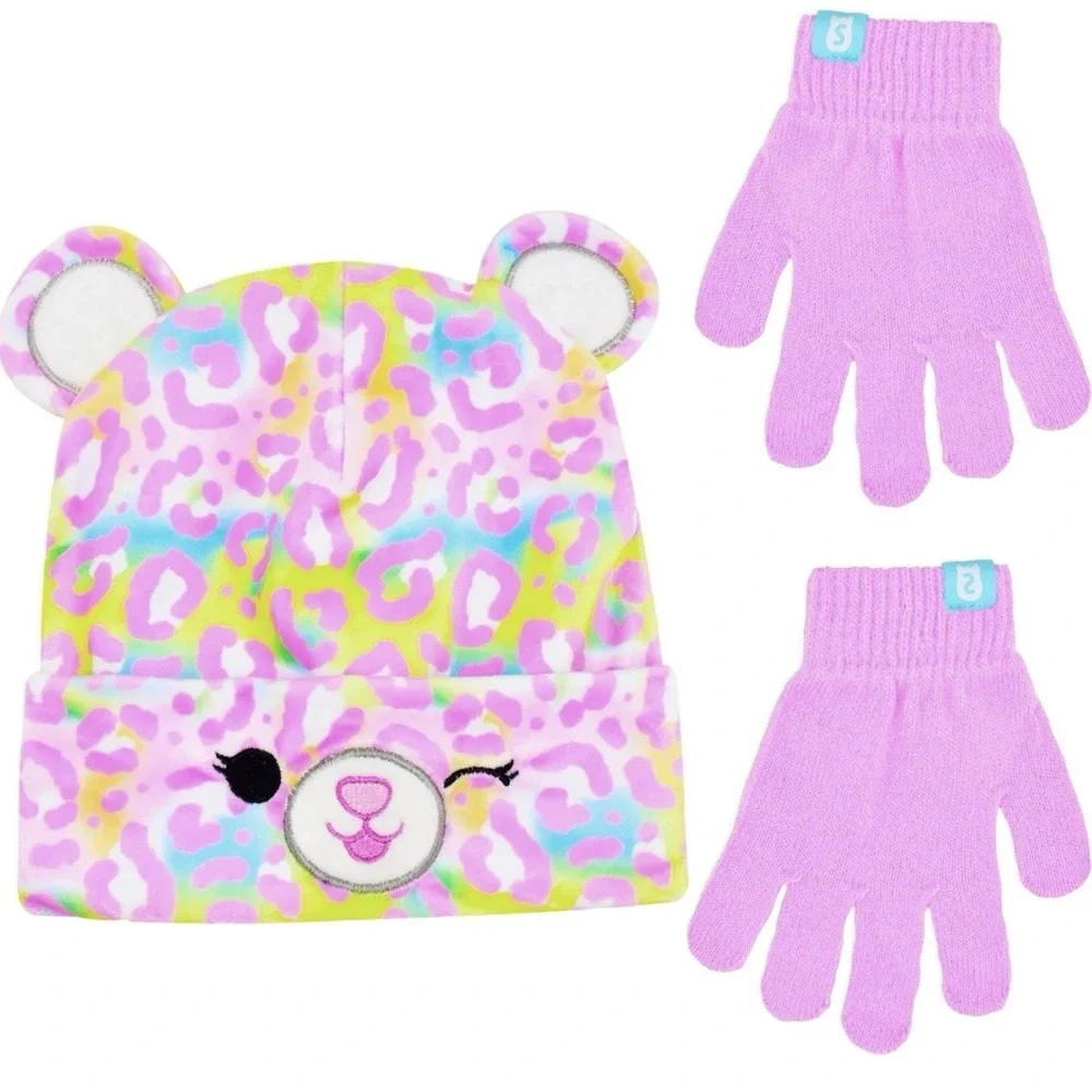 Squishmallows Michaela Beanie Hat‎ Gloves Set Cuffed Winter Knit Cap Soft NWT